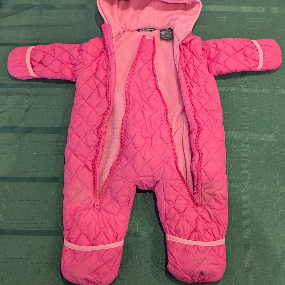 Carter's Pink Quilted Baby Snowsuit